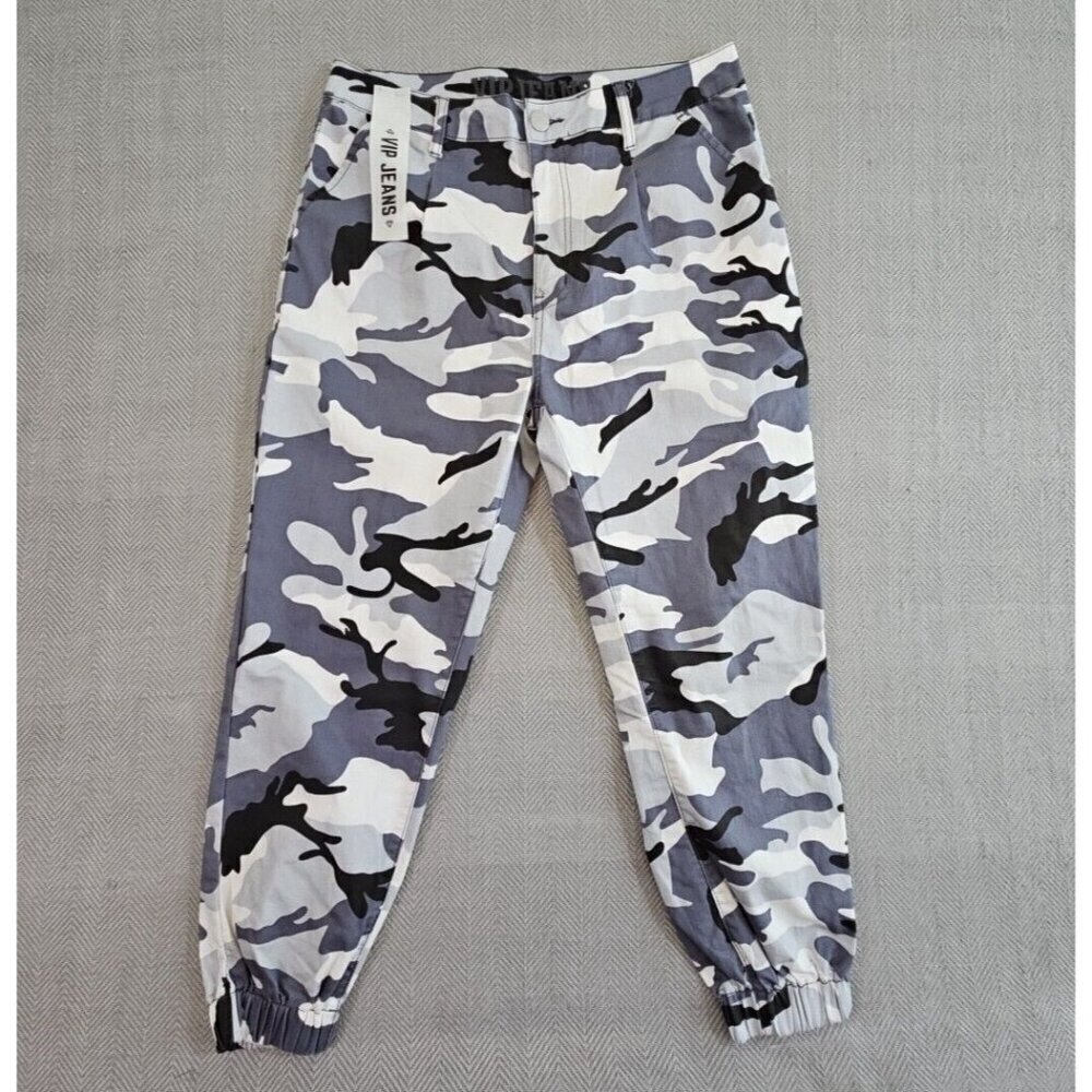 Women's V.I.P.  Jeans Jogger Style Pants SZ 15 L32 Gray Camouflage‎ NWT!